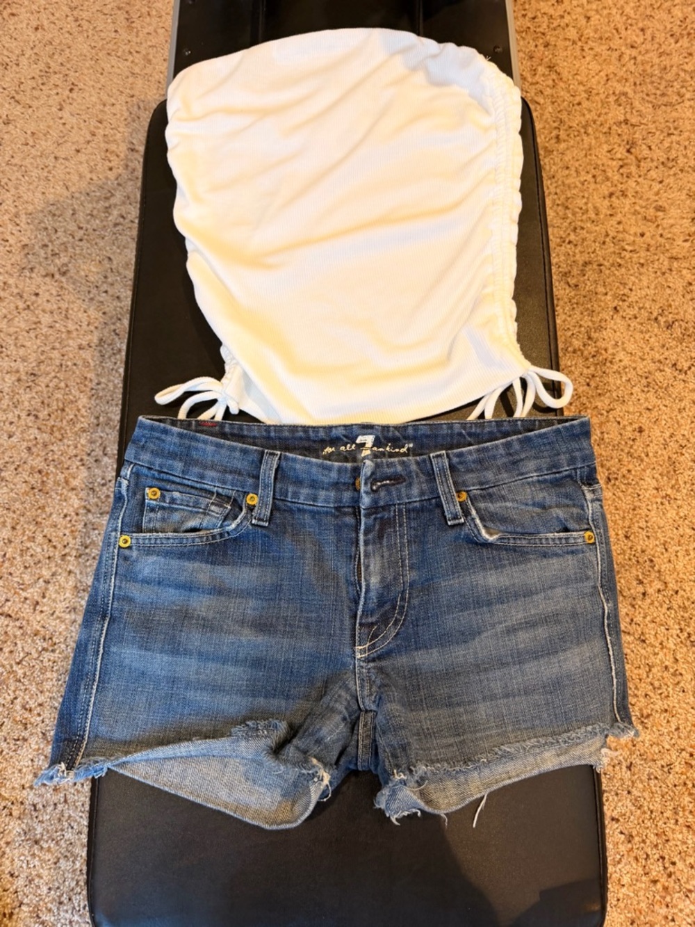 7 For All Mankind size 27 Denim Cutoff Shorts A pocket